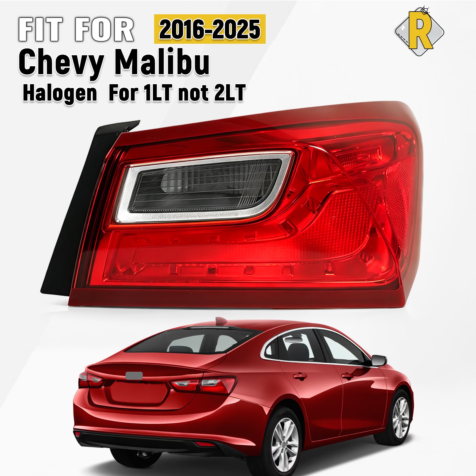 For 2016-2025 Chevy Malibu Halogen Outer Tail Light Right Side 84516375