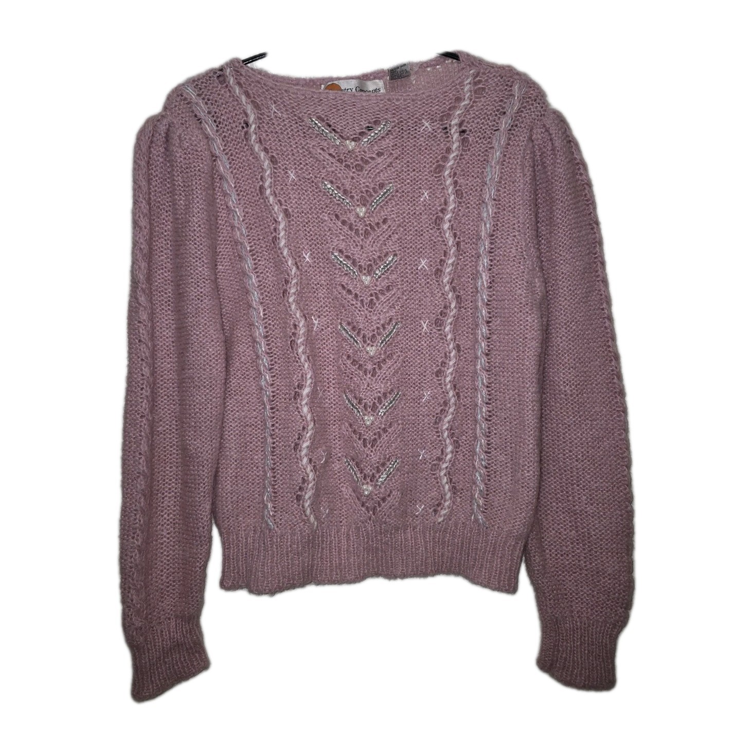 💗 Vintage Country Concepts Pink Knit Sweater – Women’s M – Handmade Look 💗