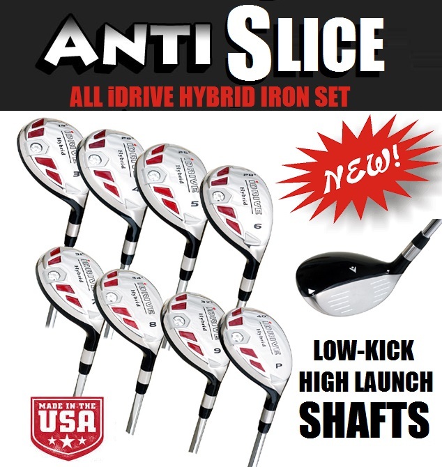 iDRIVE ALL HYBRIDS FULL SET 4-PW + FREE SW- OVERSIZE GRIPS REGULAR FLEX GRAPHITE