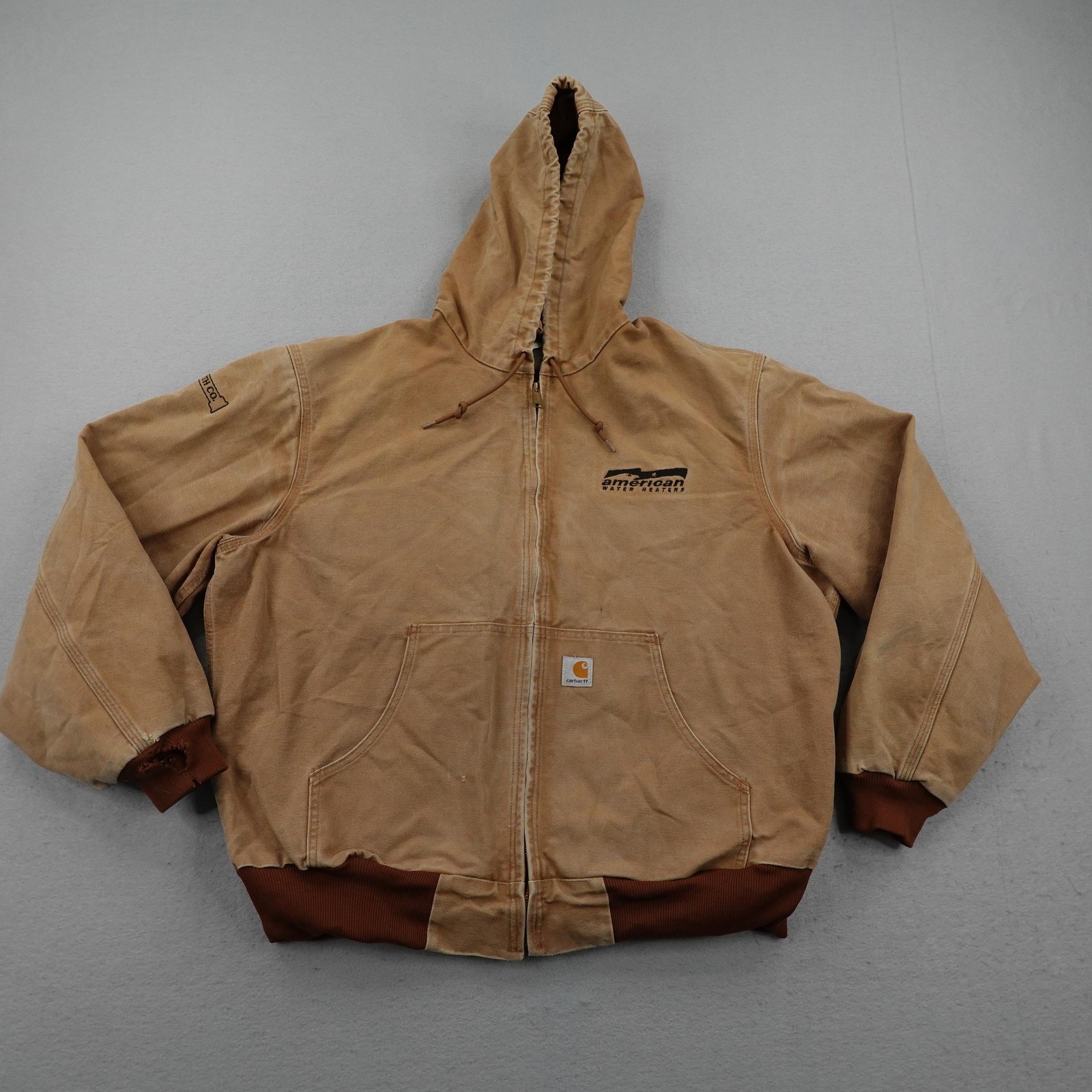 Carhartt Jacket Mens XL Brown Duck Thermal Lined Active Canvas Barn Coat J131