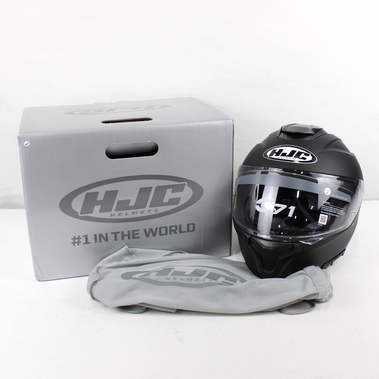 HJC C71 Solid Full Face Motorcycle Helmet In Semi-Flat Black - Adult Size L