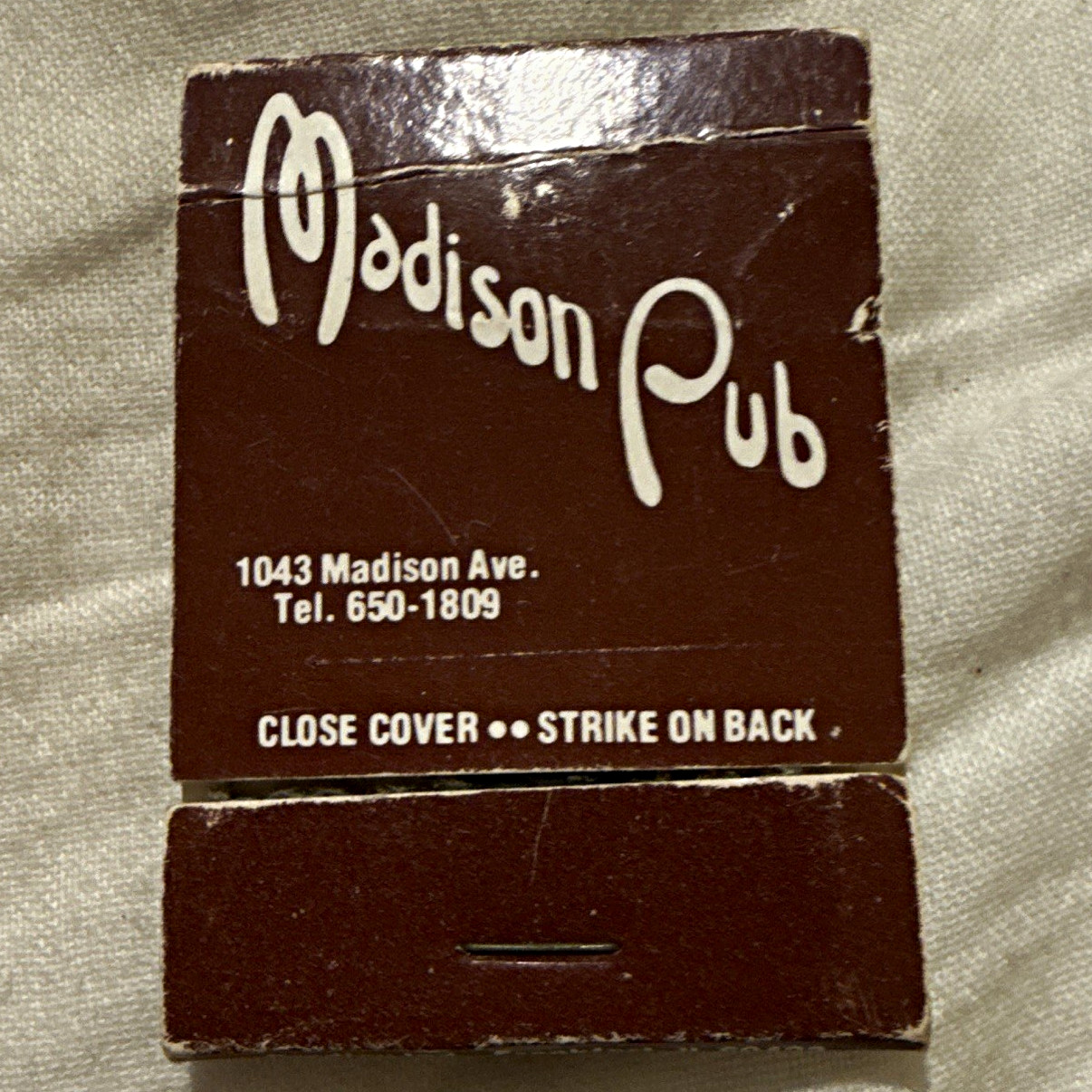 Madison Pub Matchbook 1043 Madison Ave Frankfort IL Tel. 650-1809 Cocktails Madison Pub Matchbook 1043 Madison Ave Frankfort IL Tel. 650-1809 Cocktails