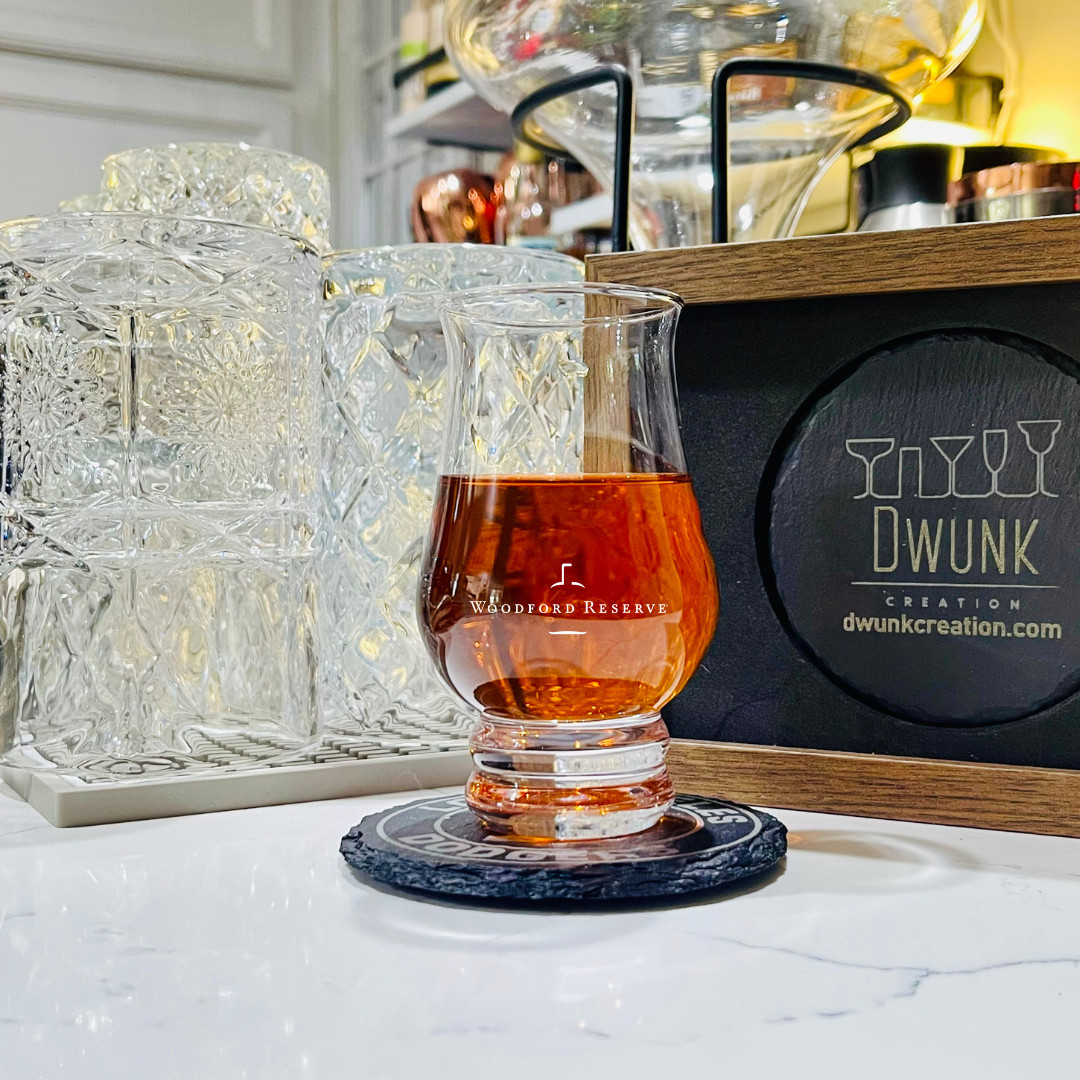 Custom Engraved Woodford Reserve Style Premium Whiskey Tasting Glass 8 oz Tulip