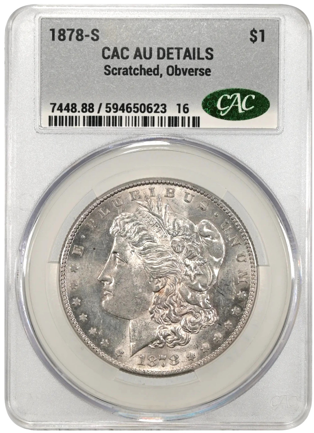 1878 S Morgan Silver Dollar CAC AU Details