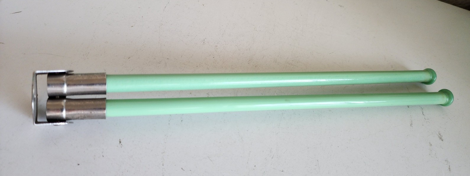 Vintage Jadeite Jadite Green Glass Double Swinging Rods Towel Rack Orig Hardware