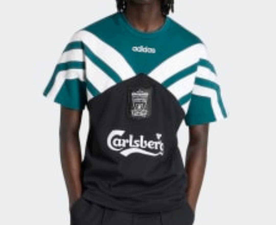 Adidas Liverpool FC 95 size 2XL Heavyweight T-shirt Black/Rich Green. KA8097.