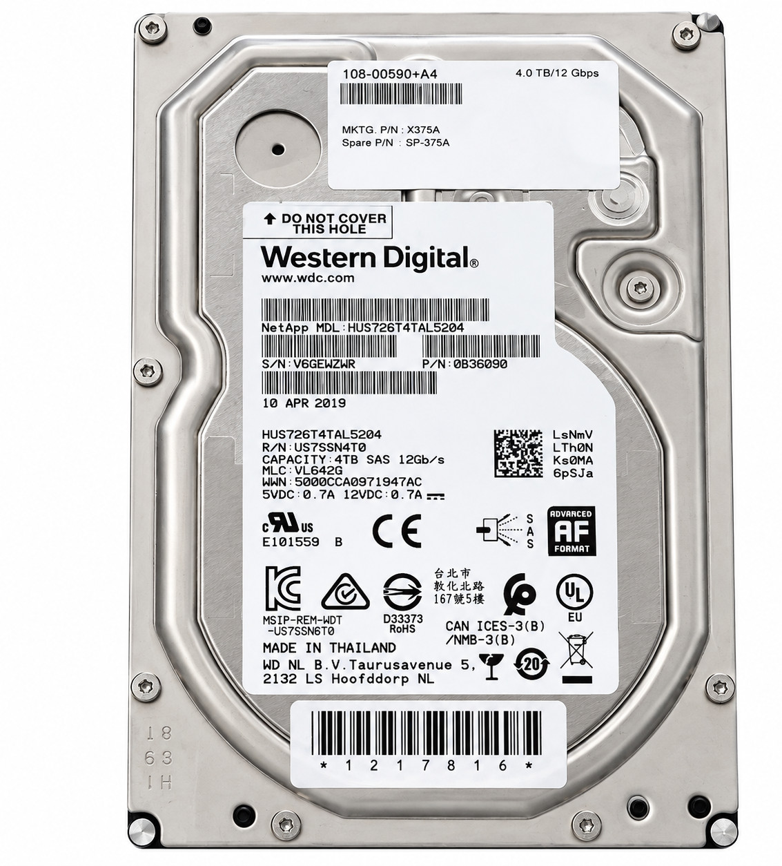 Western Digital HUS726T4TAL5204 4TB 7.2K SAS 12Gb/s 3.5\