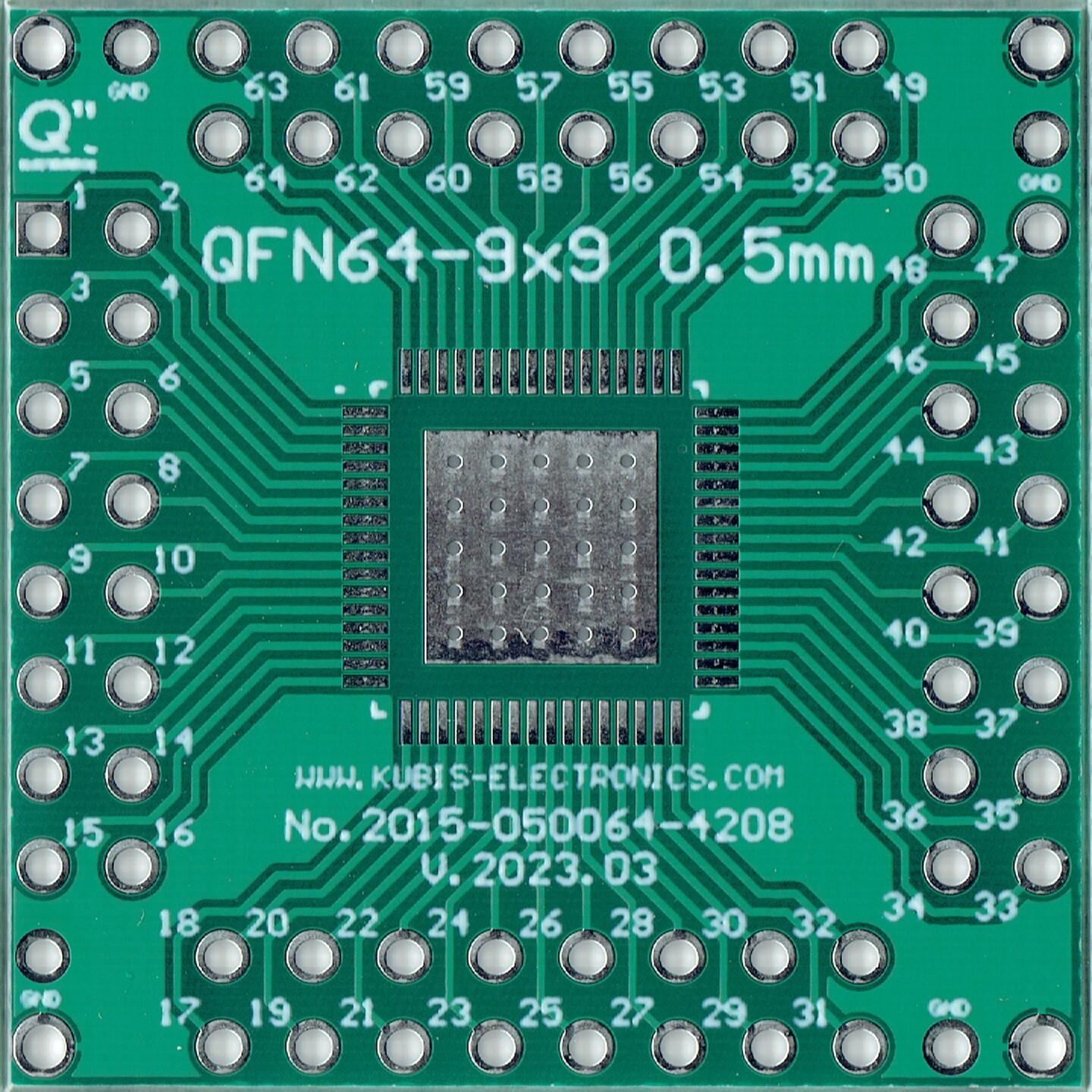 QFN64-9x9, HVQFN64-9x9, LFCSP64-9x9, VFQFN64-9x9 0.50mm(0.02