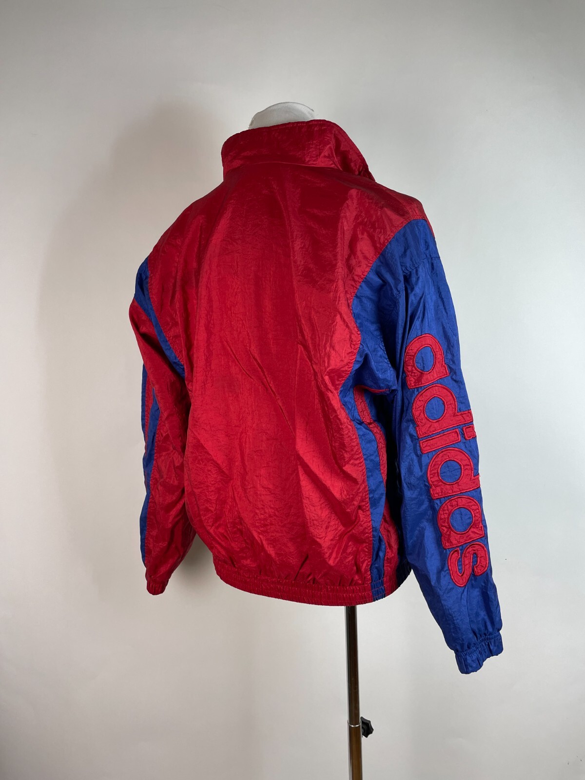 Vintage 80s Streetwear Adidas Red Blue Windbreaker Track Jacket Size M