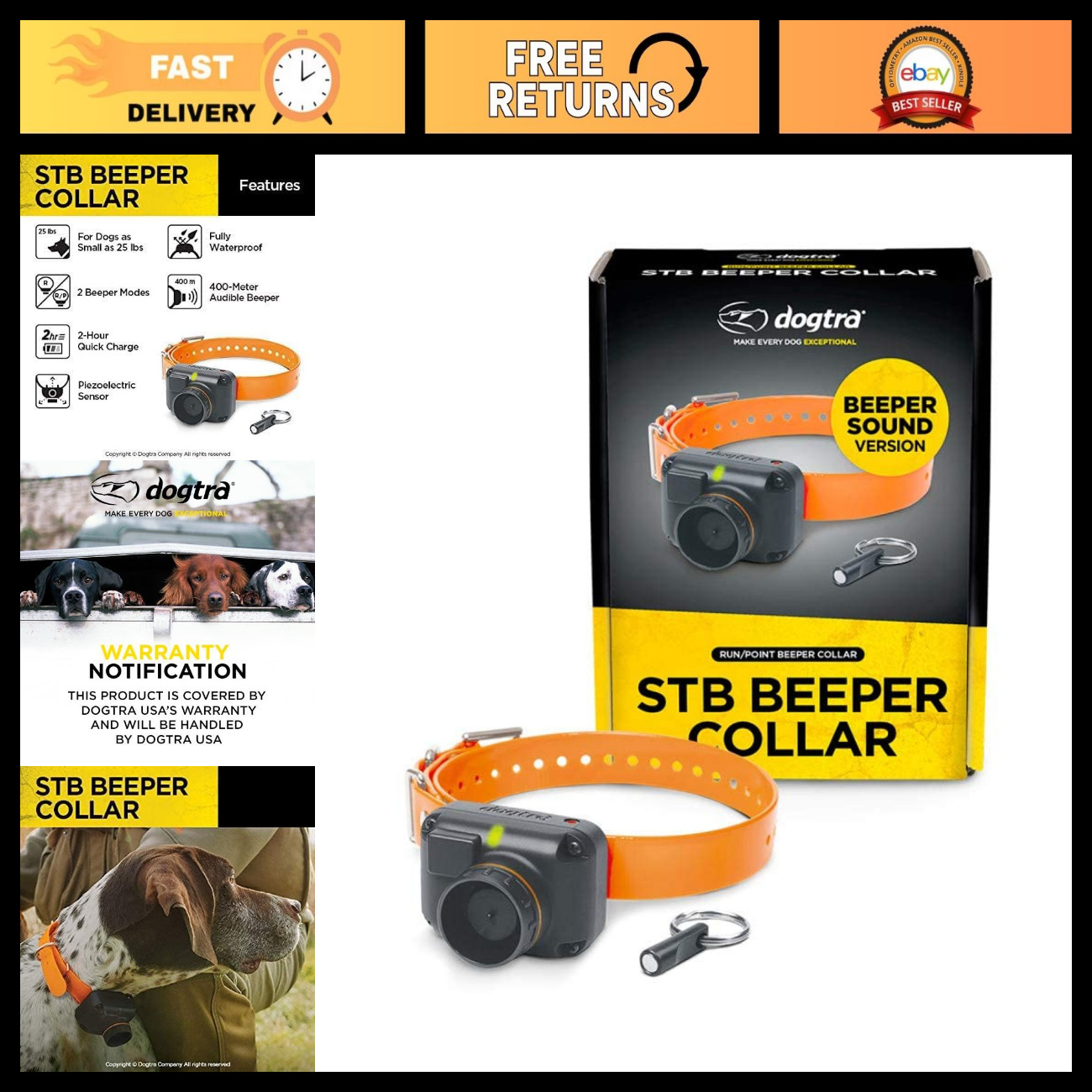 Hunting Dog Beeper Collar - Waterproof Upland Training Collar for Outdoor Dogs