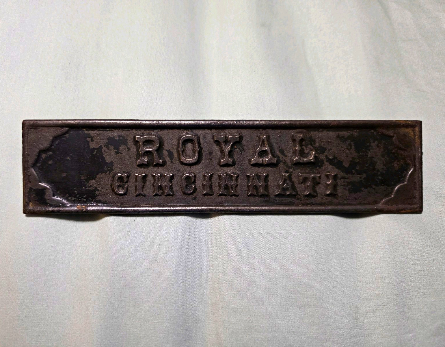 Royal Cincinnati Antique Cast Iron Door Push Plate 10\