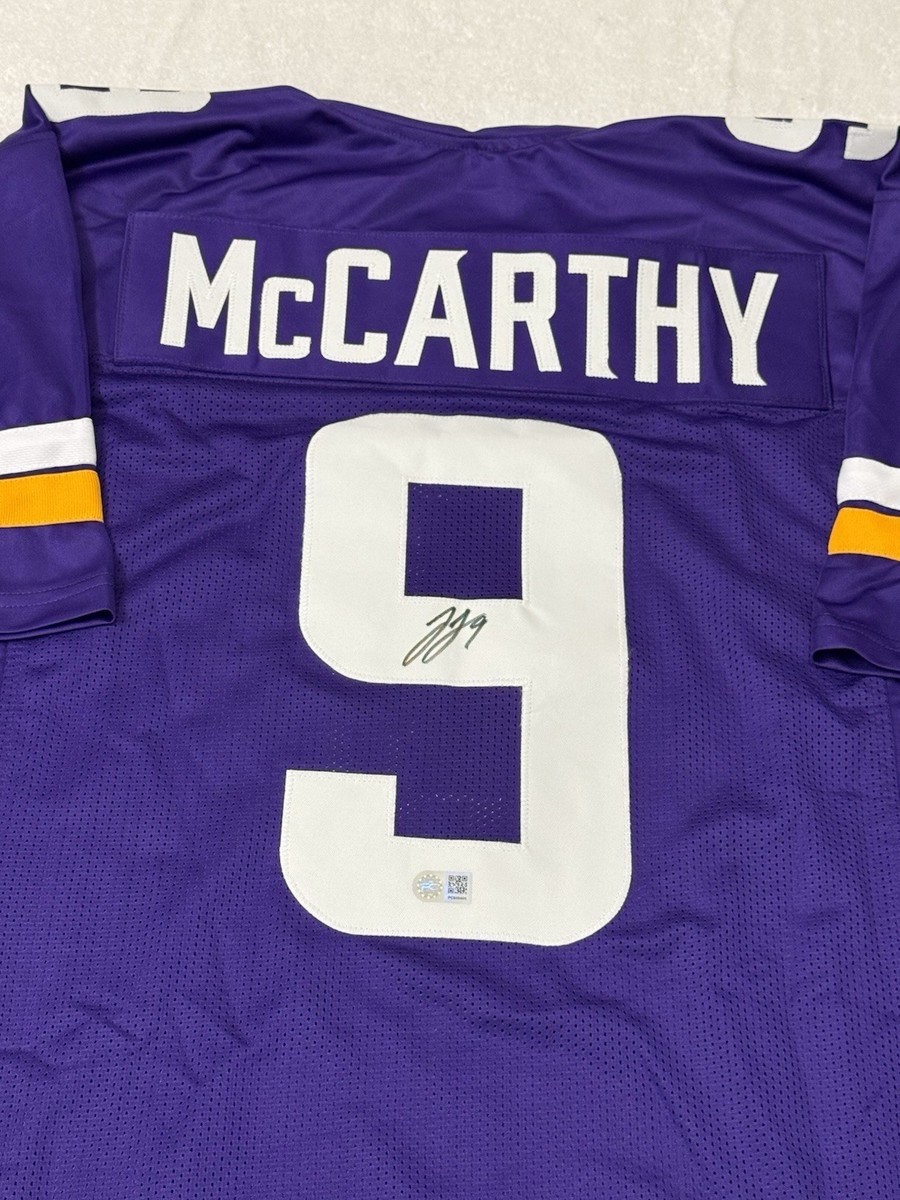 J.J. MCCARTHY INSCRIBED SIGNED AUTO MINNESOTA VIKINGS NIKE JERSEY BAS/BECKETT