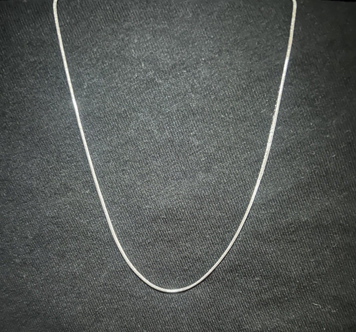 925 Sterling Solid Silver Plated 1mm Snake Chain Necklace 18inch