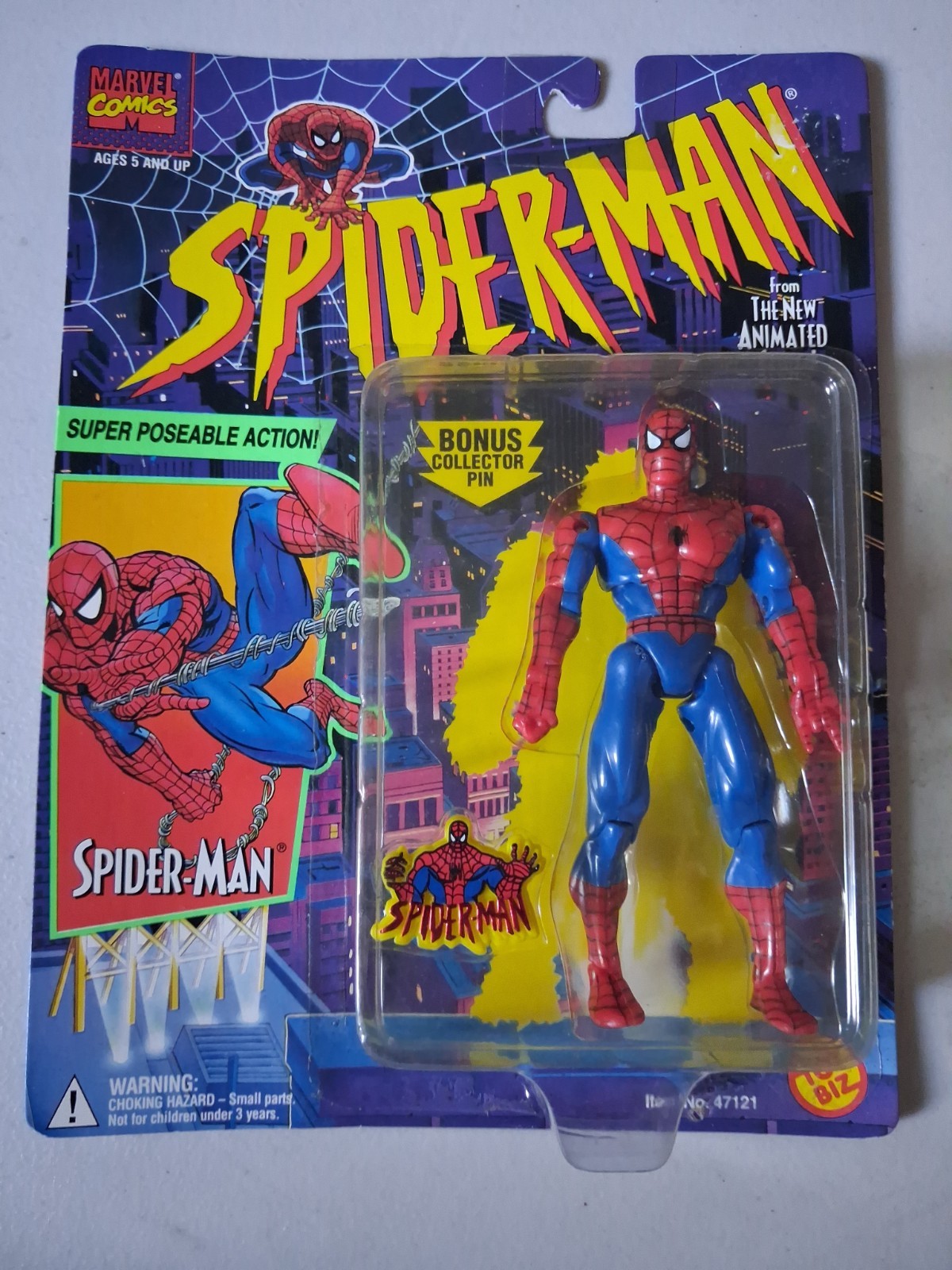 1994 ToyBiz  Spider-Man Action Figure Red/Blue New In Box 
