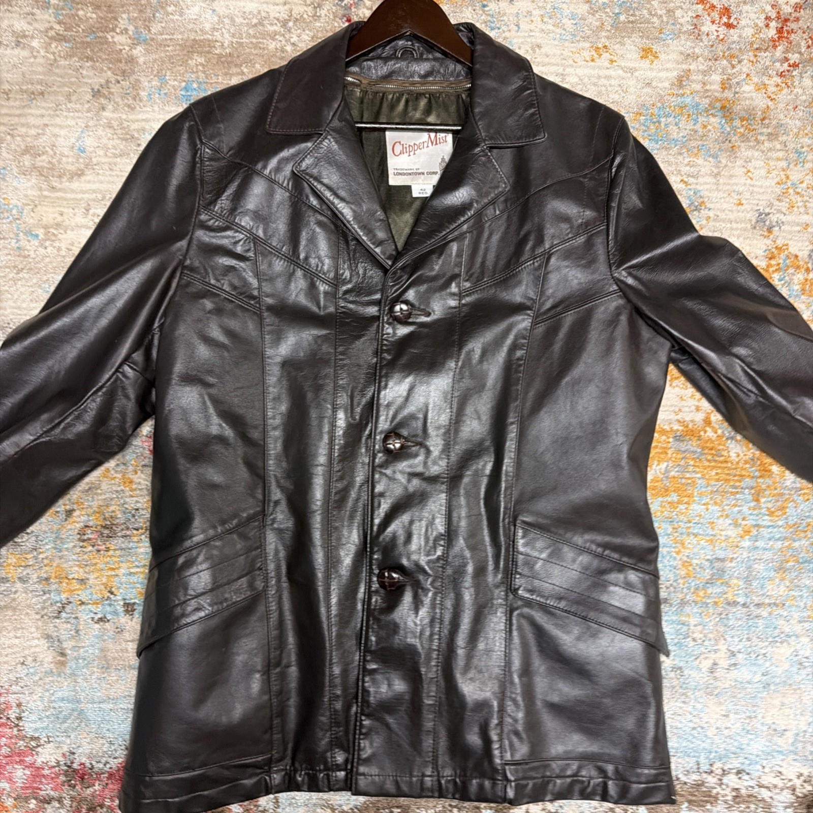 Men’s Vintage 70’s Leather Clipper Mist Jacket Size 42