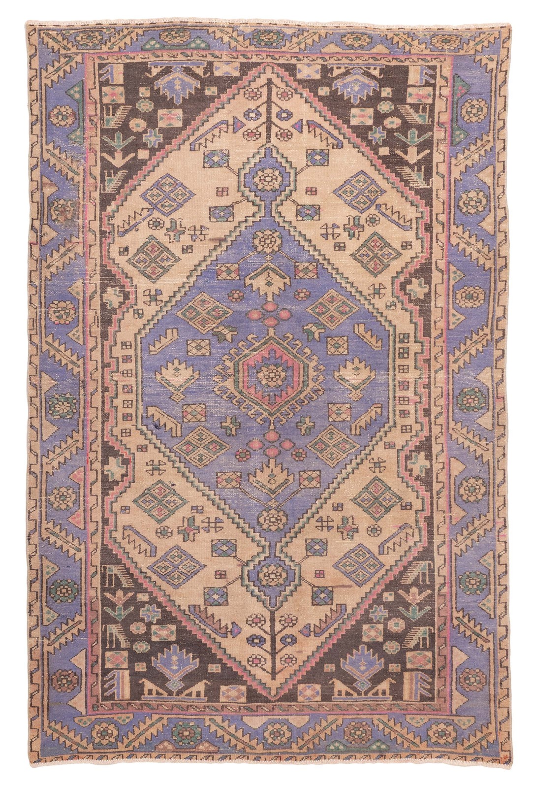 Vintage Traditional Hand-Knotted Area Rug 4\'8\