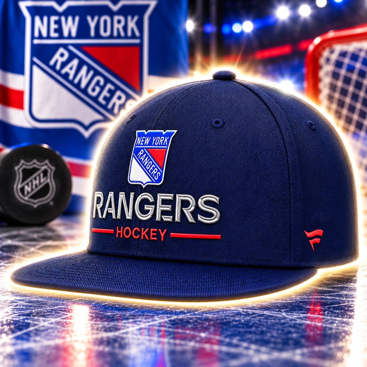 New York Rangers Fanatics Authentic Pro Flat Brim Snapback Cap Adult NHL