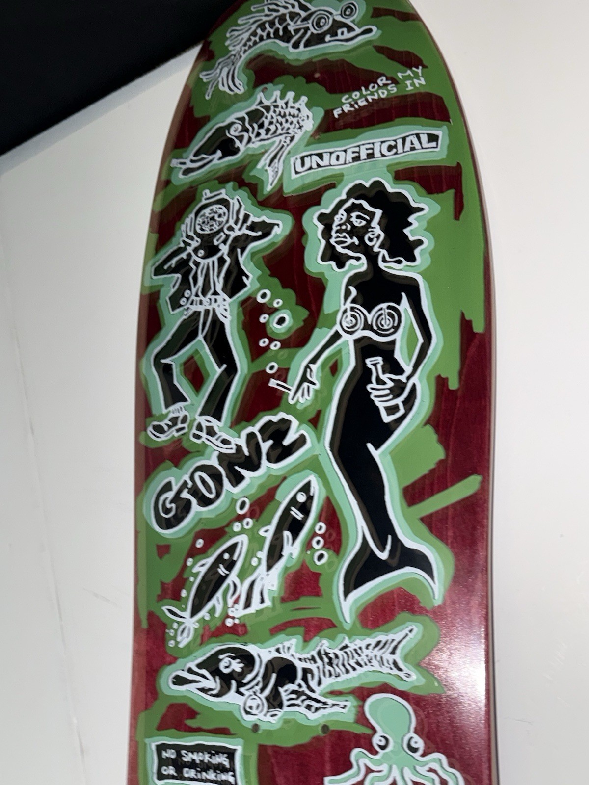 Unofficial Mark Gonzales Color My Friends Skateboard Deck Red Very Few Made COA Unofficial Mark Gonzales Color My Friends Skateboard Deck Red Very Few Made COA