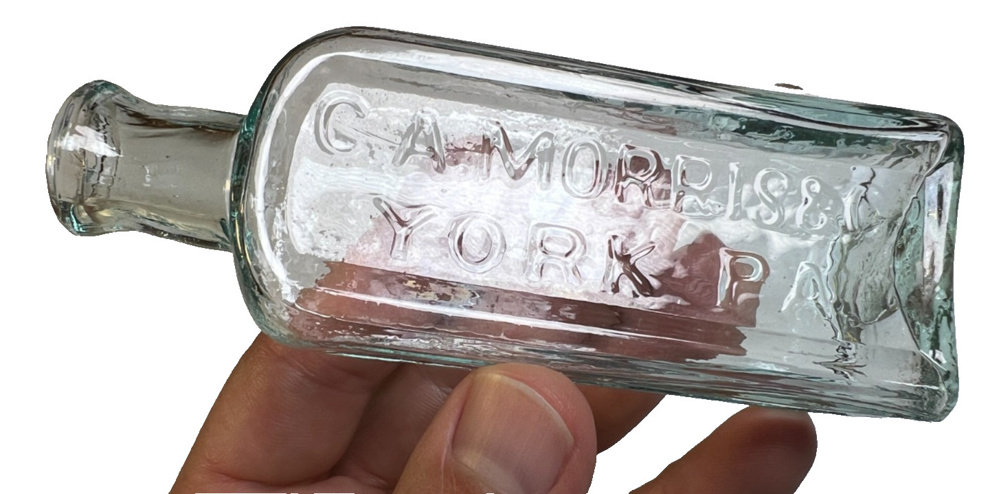 Antique C A Morris & Co York Pennsylvania 1850s Bottle Pontil Pre Civil War