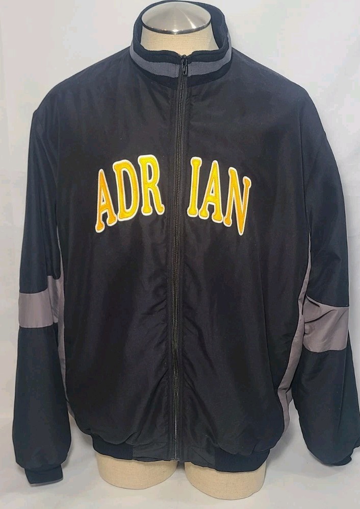 Vtg Harvard Clothing Adrian College Athletic Black Full Zip Jacket Size XL Used Vtg Harvard Clothing Adrian College Athletic Black Full Zip Jacket Size XL Used