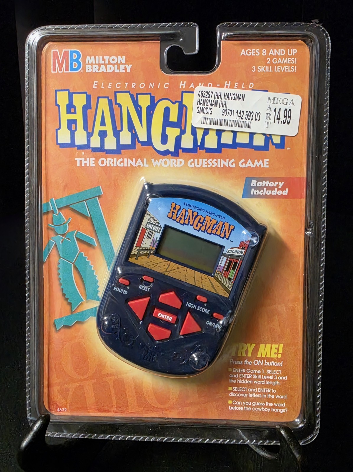 Vtg 1995 Milton Bradley HANGMAN Electronic Handheld Game New Sealed #4632