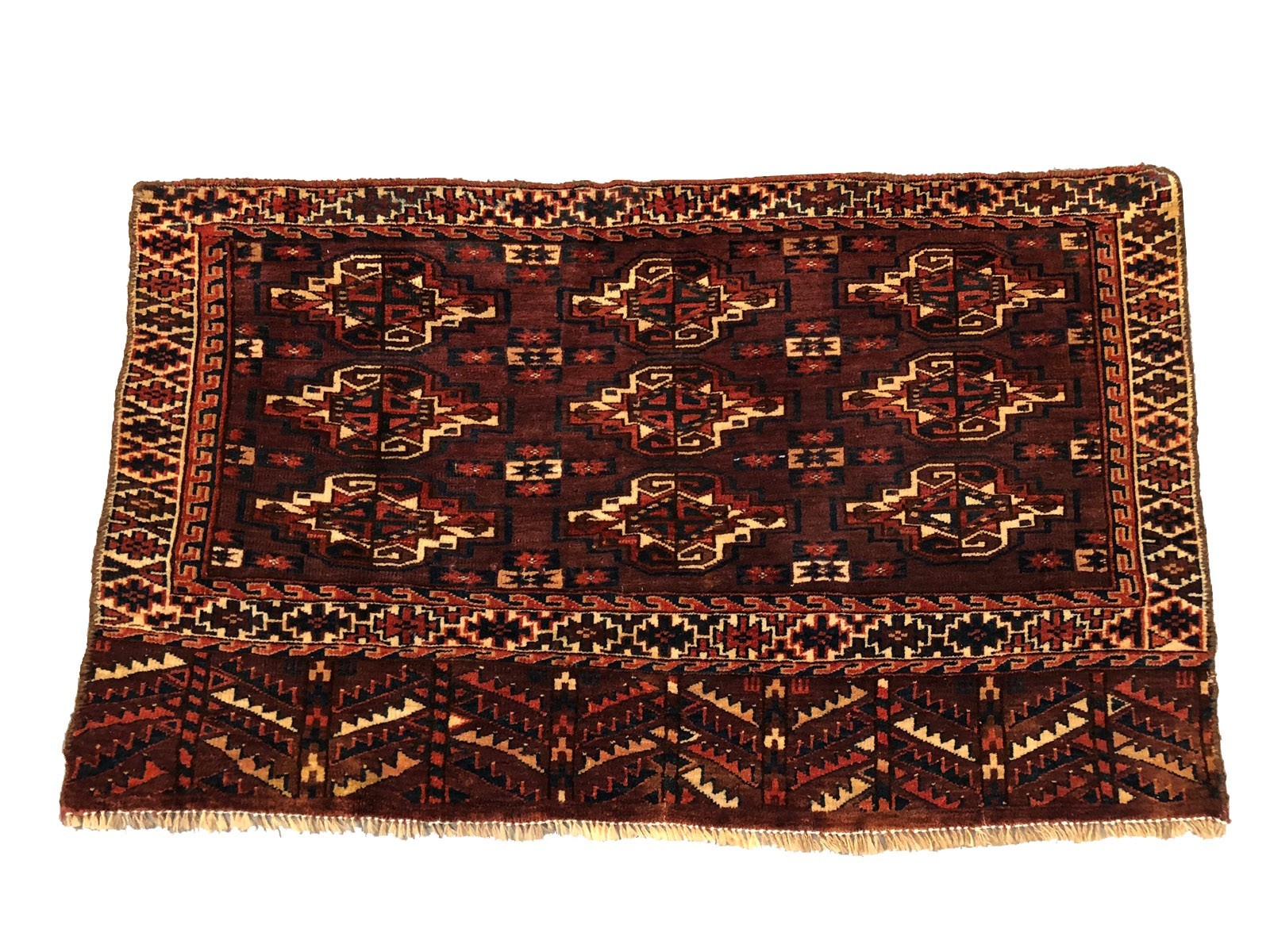 2x4 Antique Caucasian Rug Fine Tapestry Wool Foundation 66x109cm C.1890