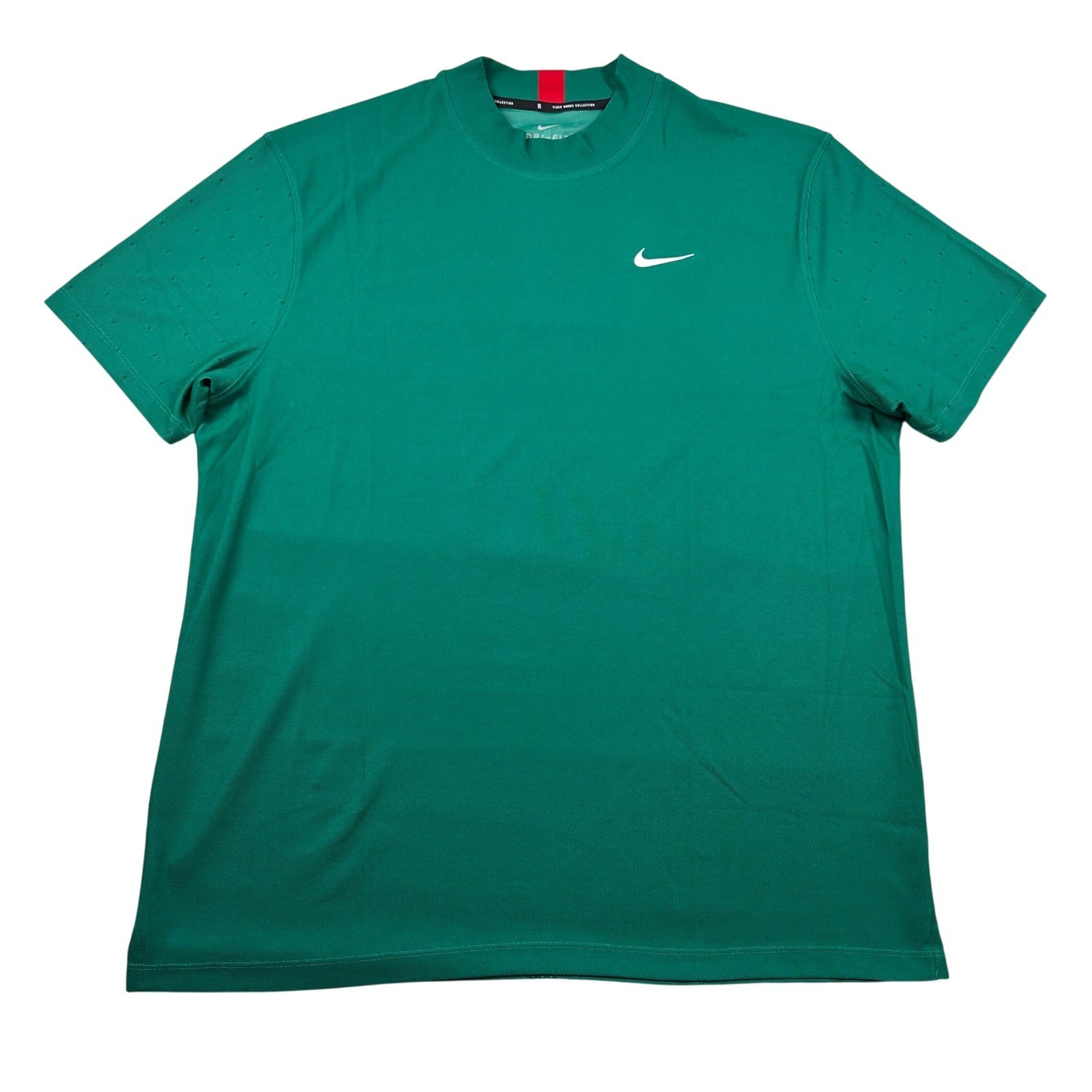Nike Tiger Woods Shirt Mens XL Mock Neck Vapor Green Dri-FIT Golf Performance