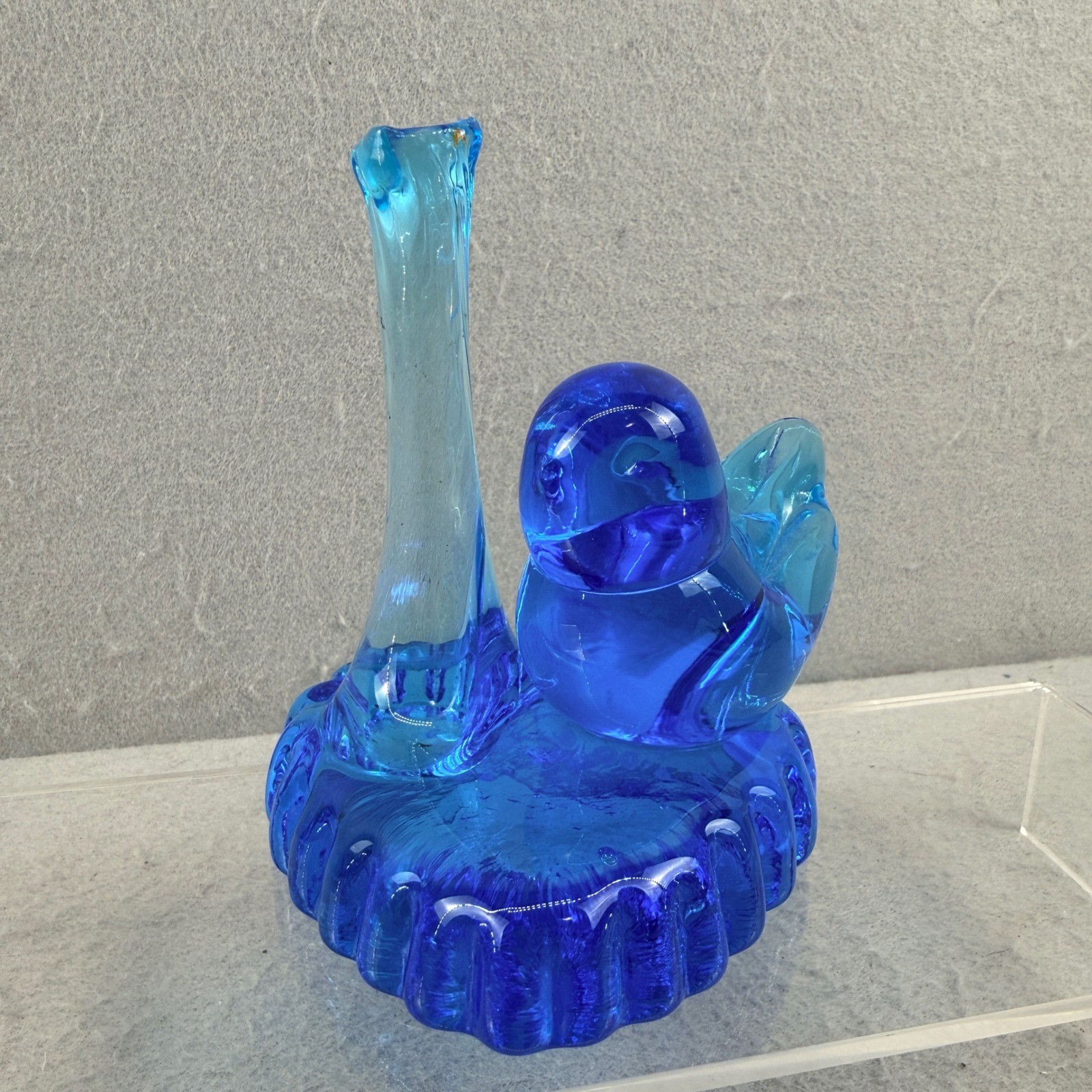 Vintage 1998 Leo Ward Signed Bluebird of Happiness Heart Dish Terra Studios