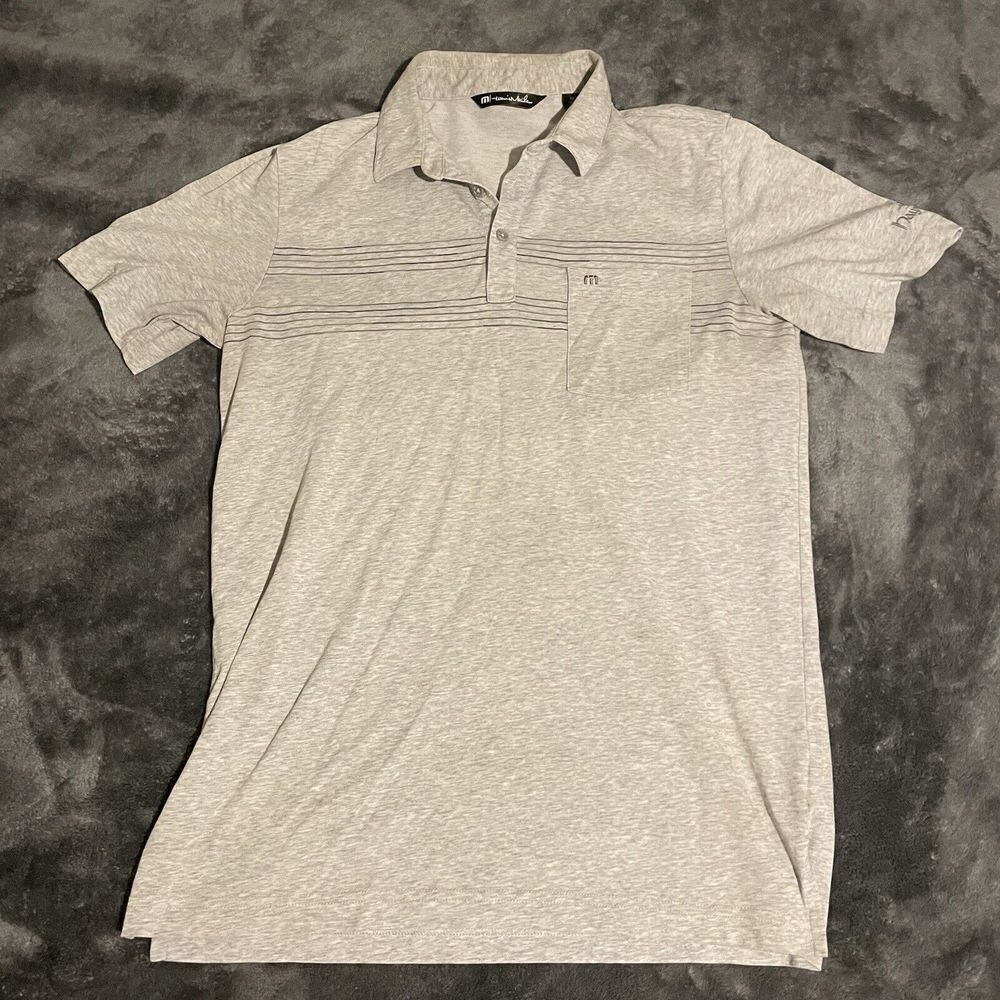 Travis Mathew x Haymaker Steamboat Gray Performance Golf Polo Shirt Men’s M Logo