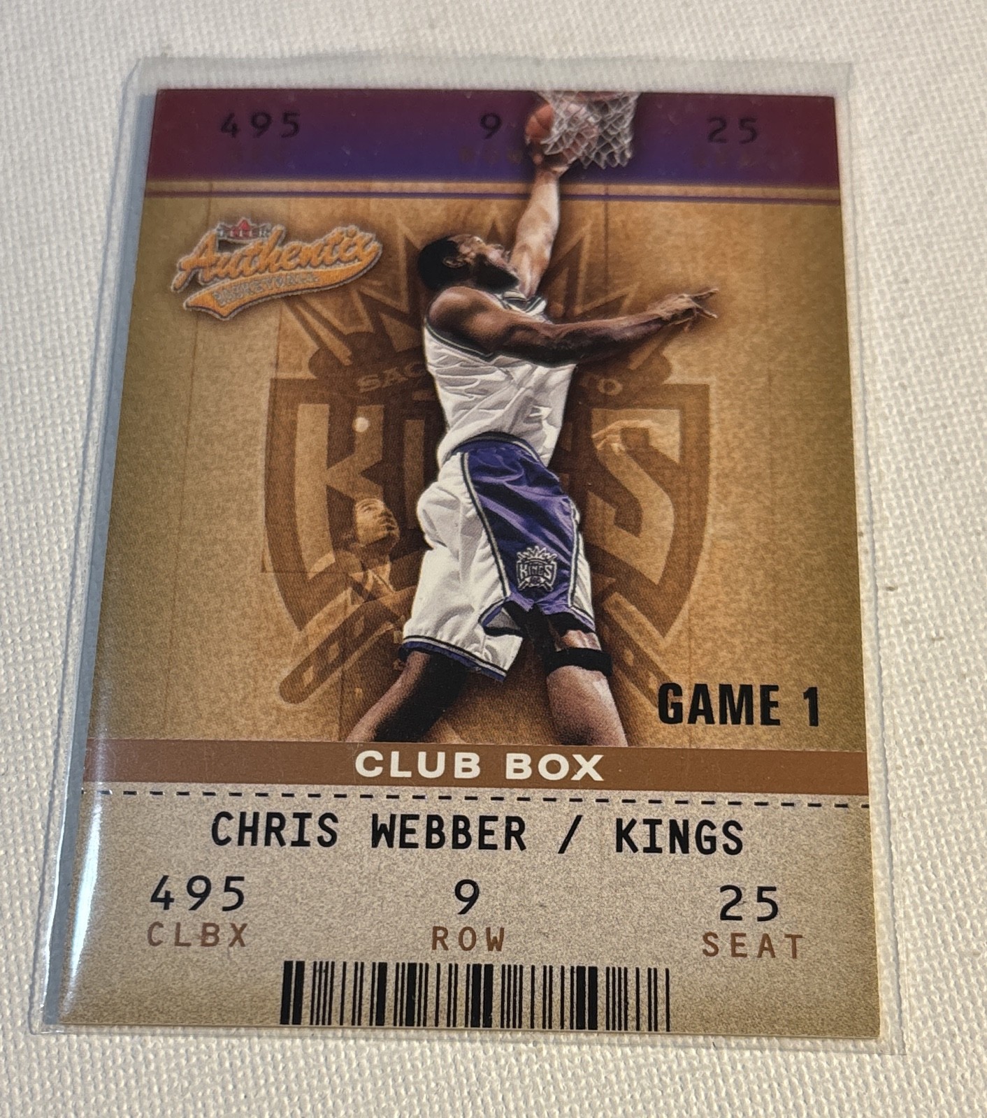 2002-03 Fleer Authentix - Chris Webber #24 Club Box /100 2002-03 Fleer Authentix - Chris Webber #24 Club Box /100