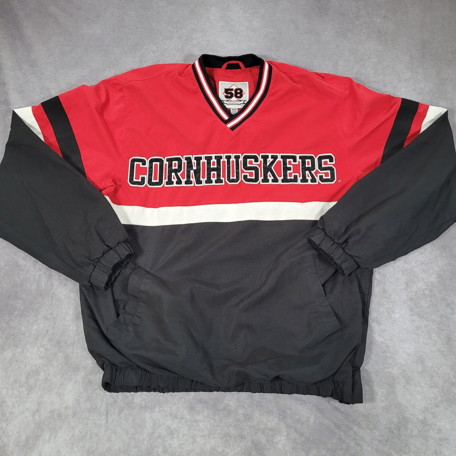 Nebraska Cornhuskers Jacket Mens Medium Red NCAA Football 58 Sports Windbreaker