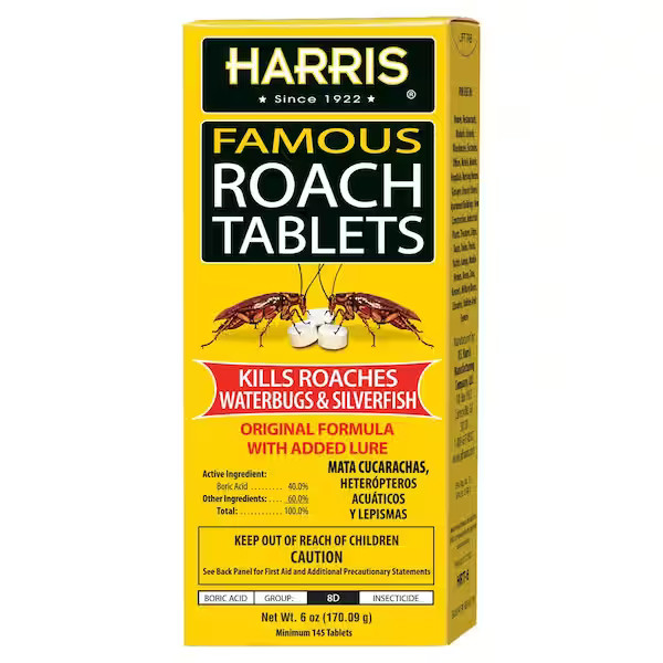 Harris HRT-6 Famous Roach Tablets 6 oz 145 Count Boric Acid Insect Killer