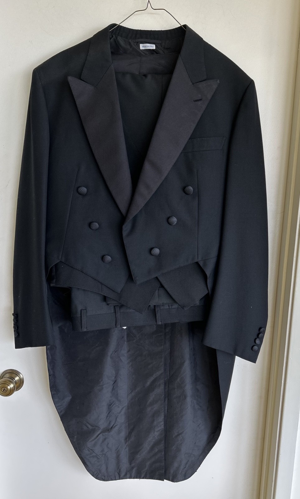 Saks Fifth Avenue Tuxedo Tails, pants, vest made in Italy 42L