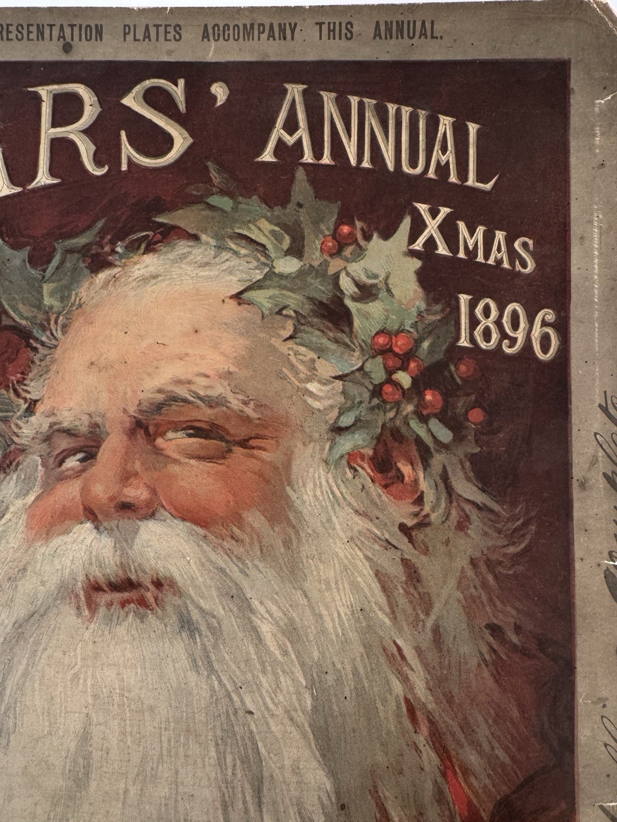 1896 Victorian Christmas Santa ORIGINAL Magazine Cover Pears Antique English 1896 Victorian Christmas Santa ORIGINAL Magazine Cover Pears Antique English