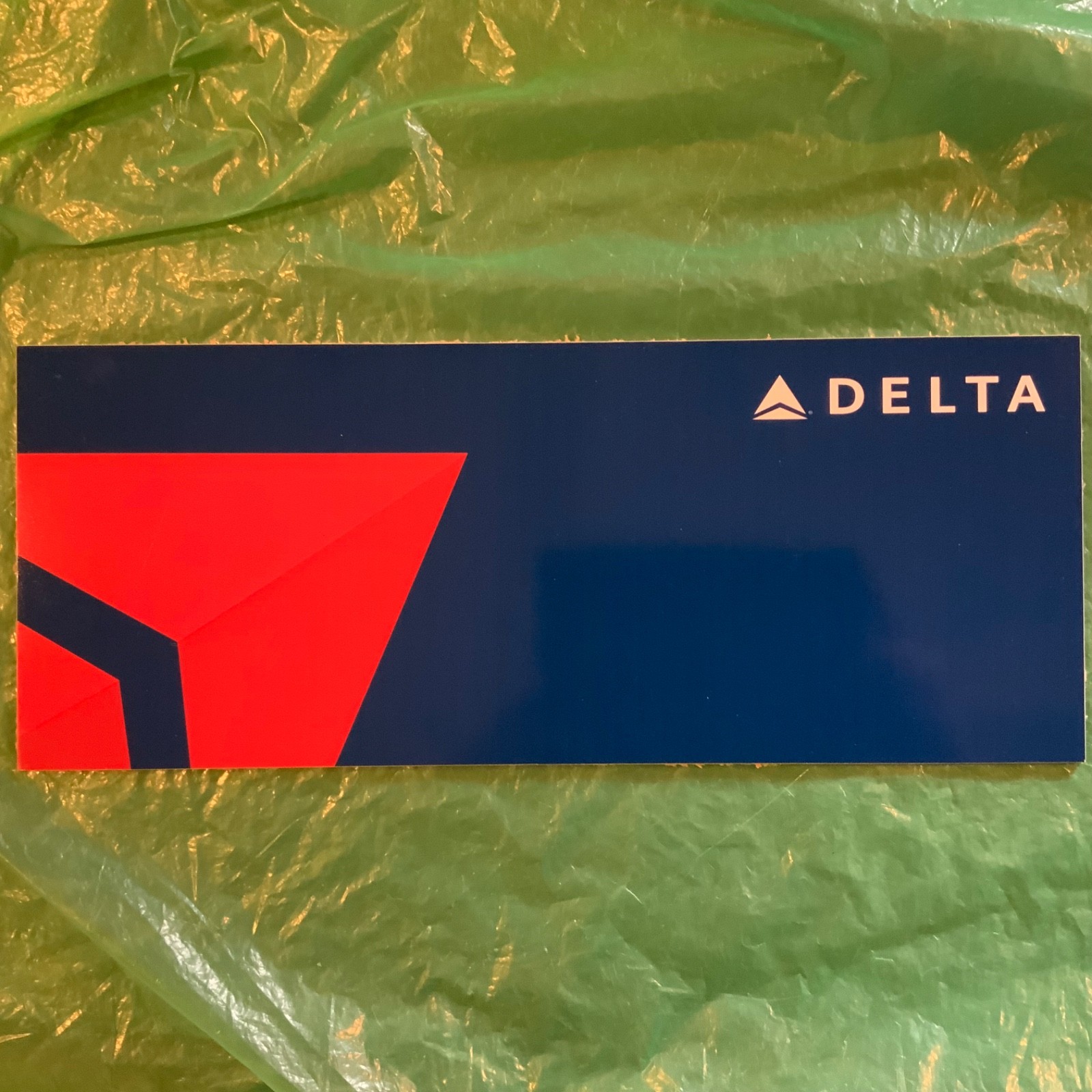 Original Delta Airlines Advertisement Airport Plastic Wall Sign — 15” x 6”x 0.1”