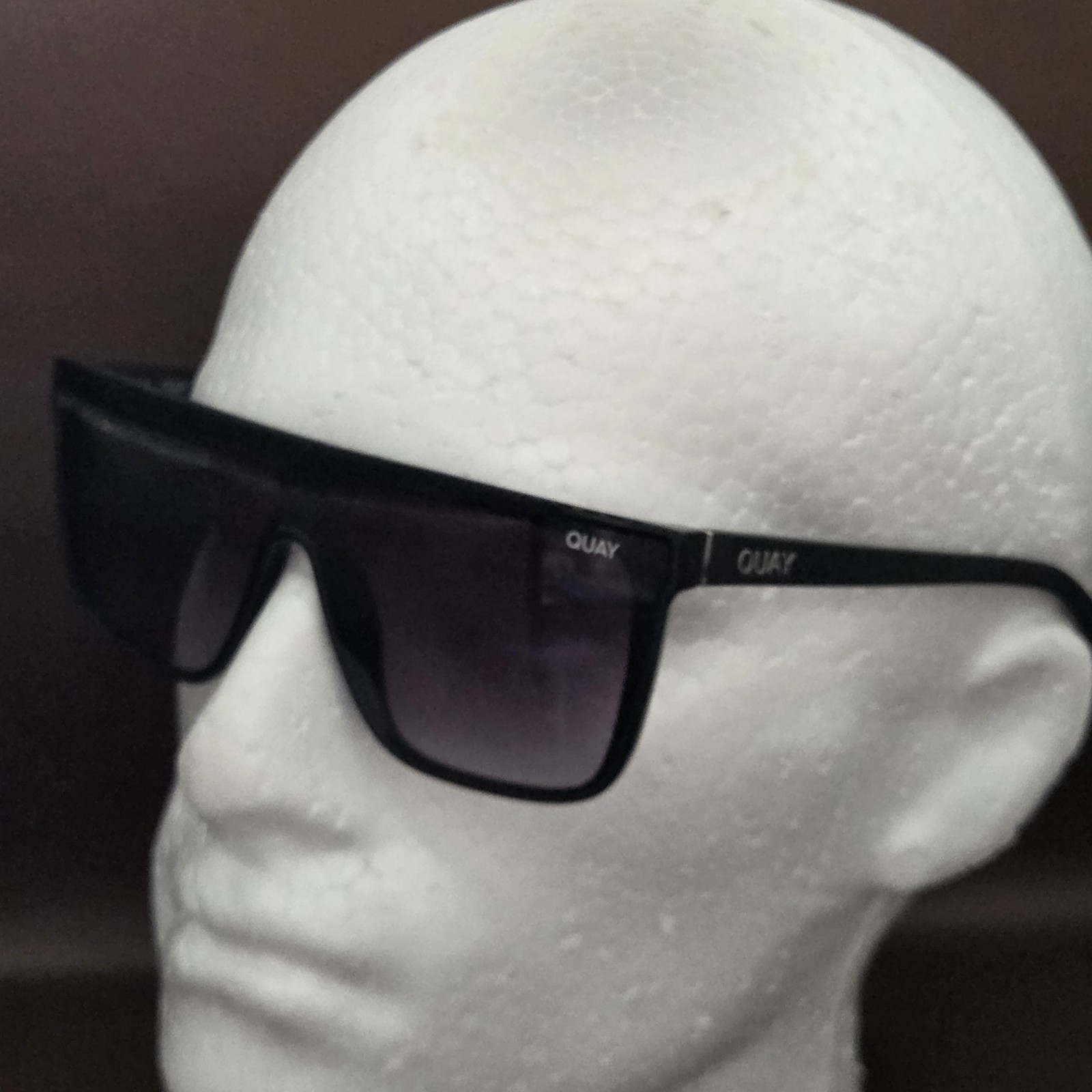 QUAY Australia Nightfall 1212 SUNGLASSES - Flat Top Shield BLACK / Smoke Fade