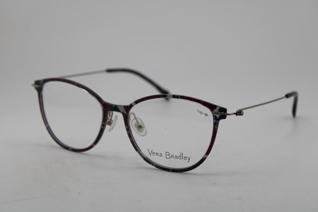 NEW VERA BRADLEY LANEY NEON BLOOMS (NBL) PURPLE BLUE AUTHENTIC EYEGLASSES 52-17