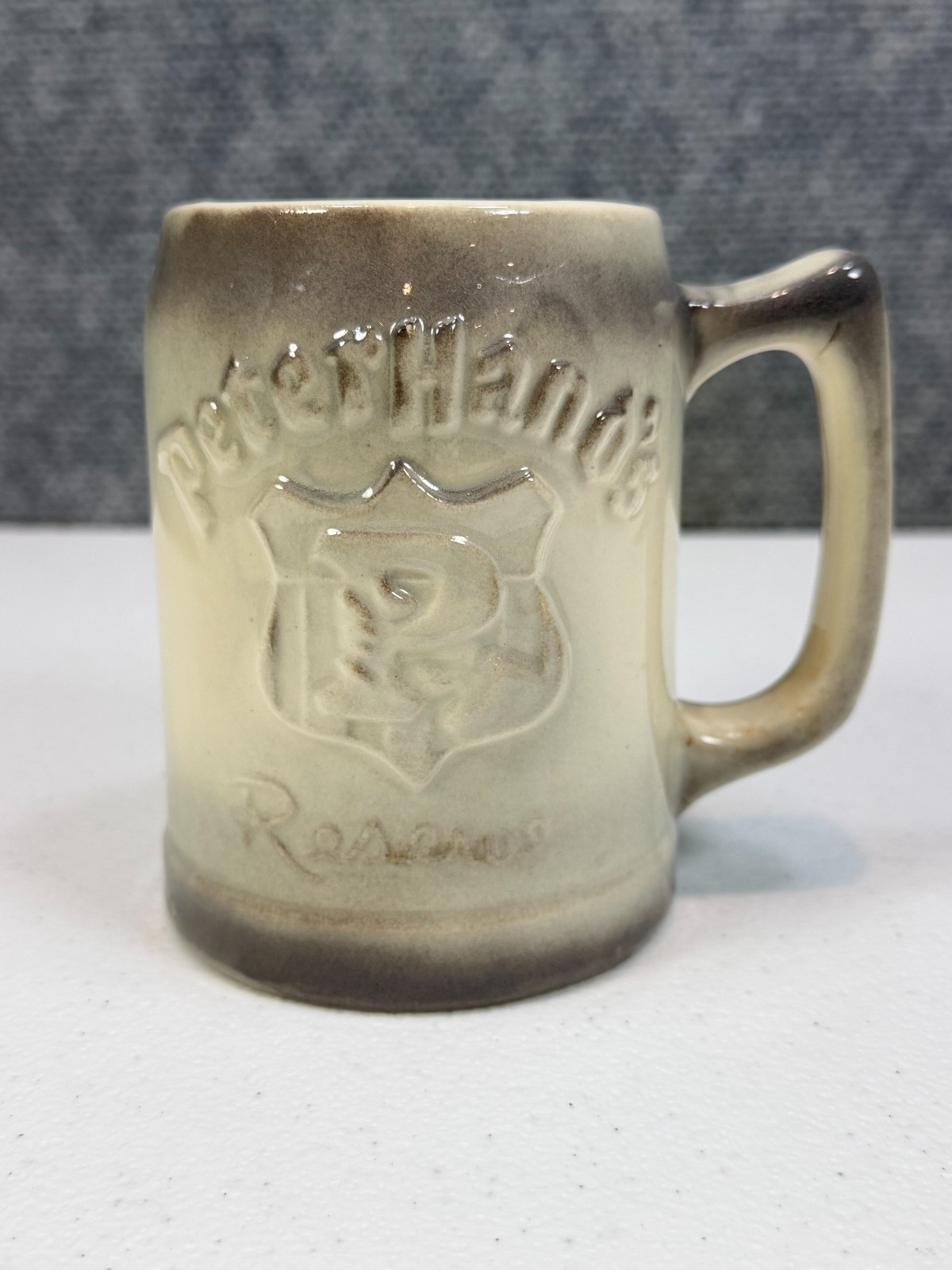 Vintage Peter Hand's Brewing Co Reserve Beer Stein Mug Chicago Breweriana Emboss