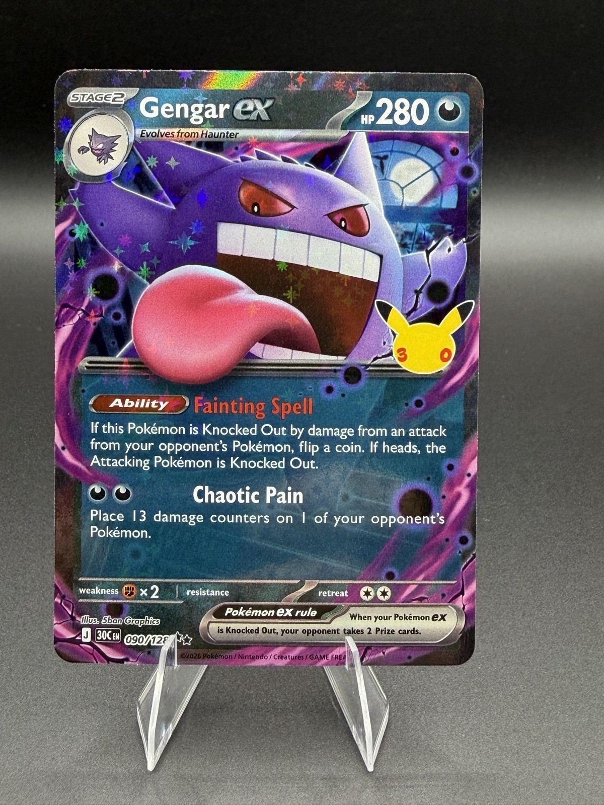 Pokémon TCG Gengar ex 090/128 30th Celebration English NM