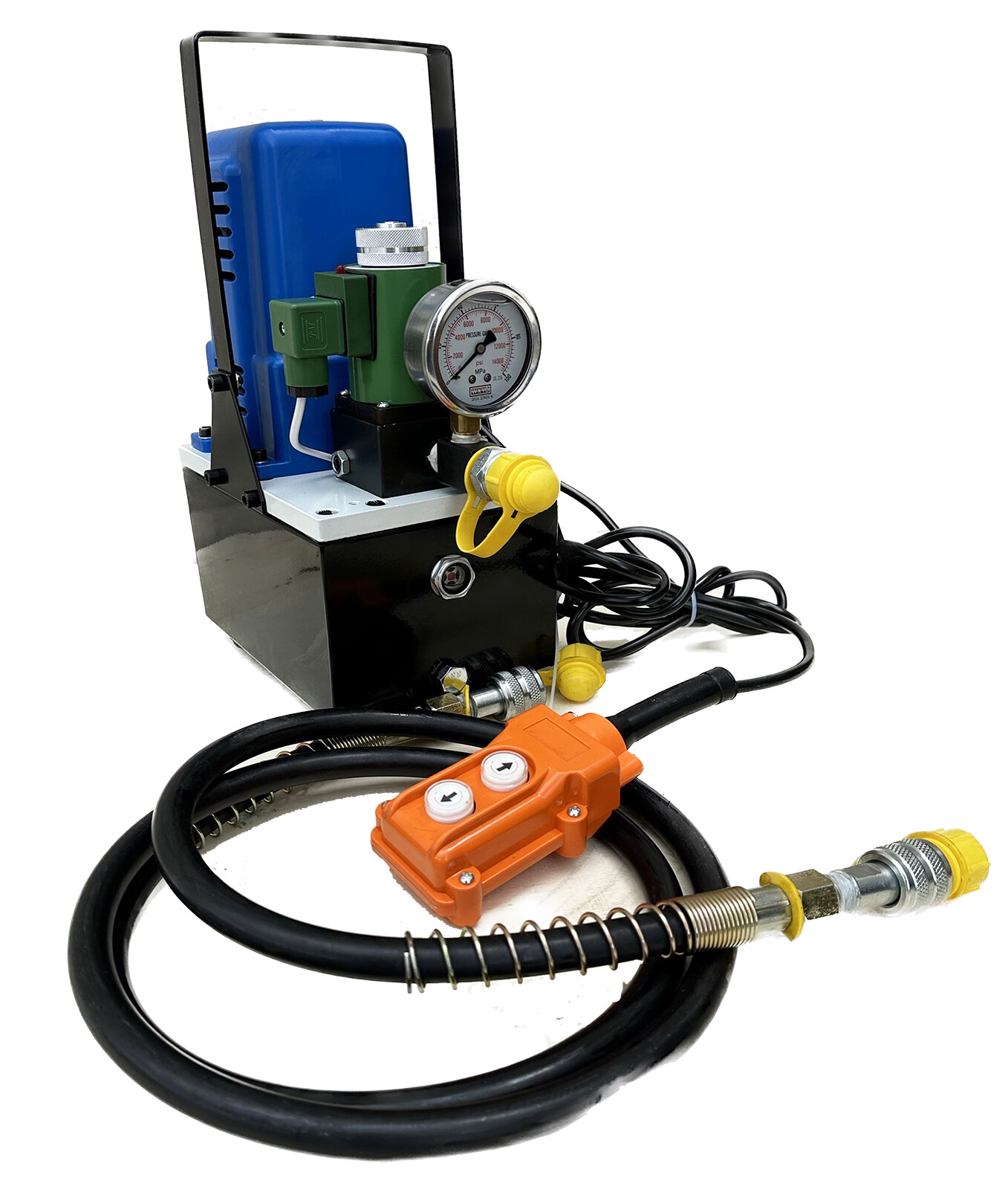 10000PSI Electric Cylinder Hydraulic Pump 600W Solenoid Valve Single Acting Pump