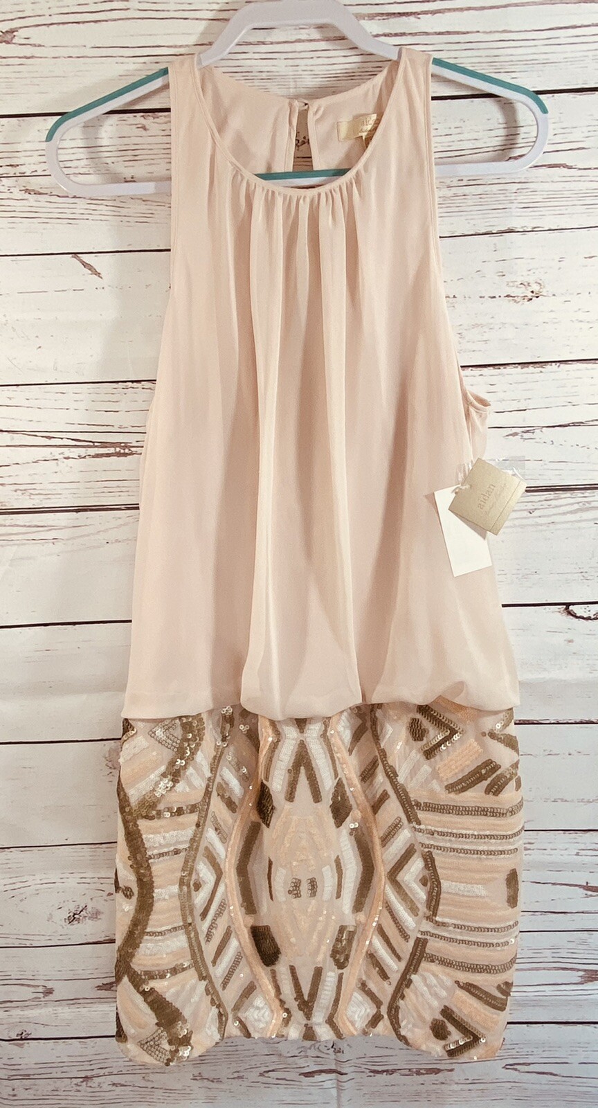 $295 NWT Aidan Mattox Sequin Roaring 20\'s Flapper Cocktail Dress Size 14 / L 