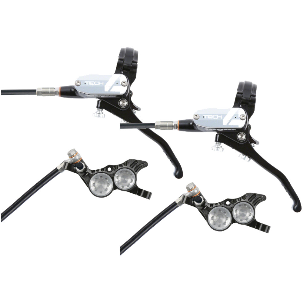 Hope Tech 4 V4 Hydraulic Disc Brake Set - Front & Rear Post Mount, Aluminum,