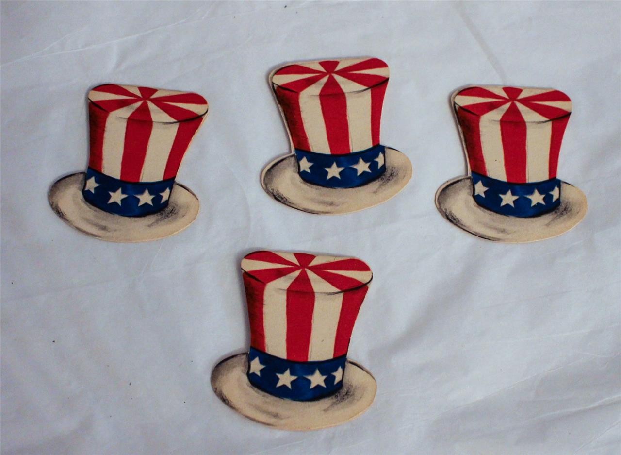Vintage Uncle Sam's Hat Patriotic Bridge Tally Cards Unused