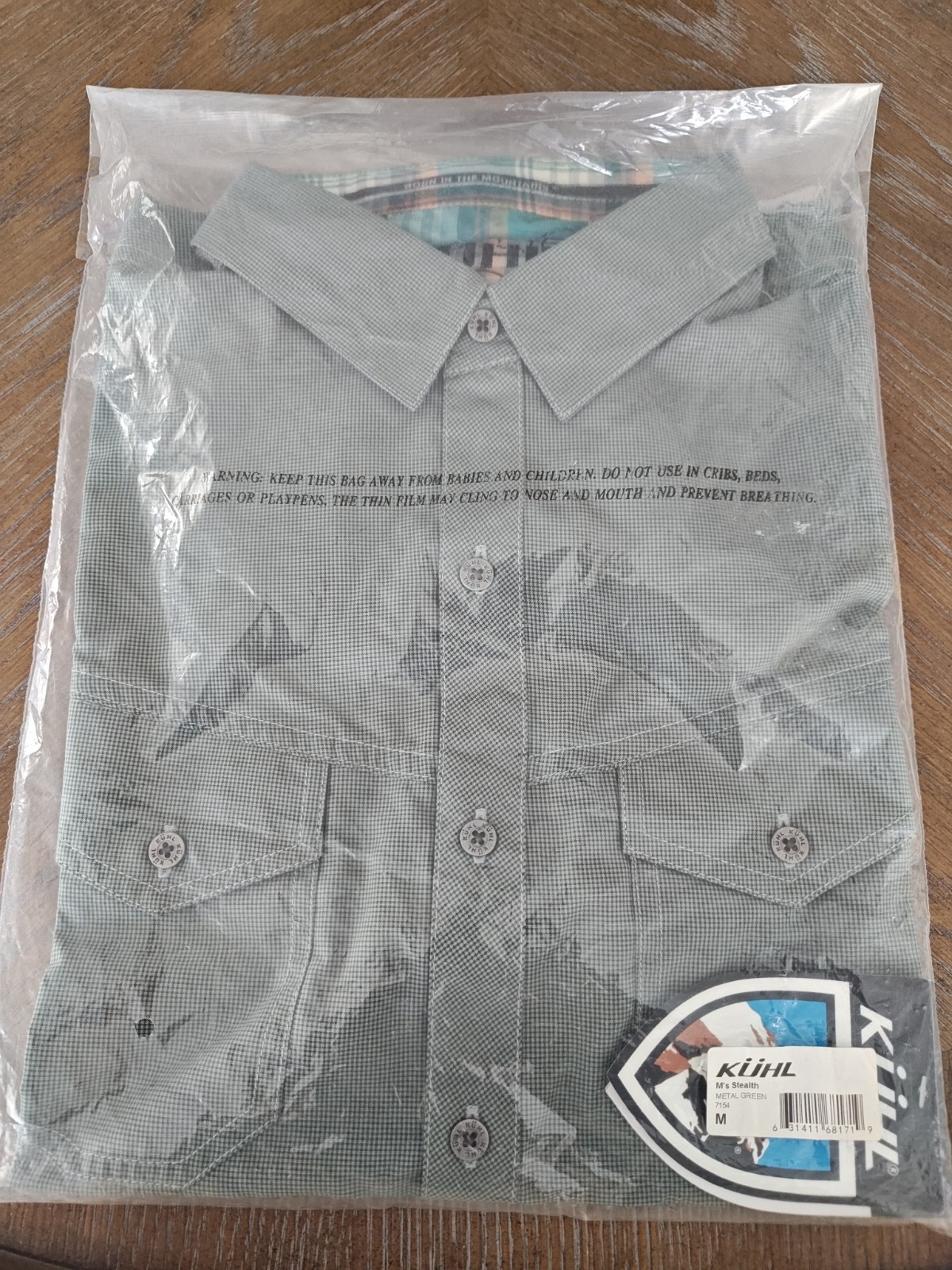 Mens Medium Kuhl Stealth Metal Green Short Sleeve Shirt 7154 *New