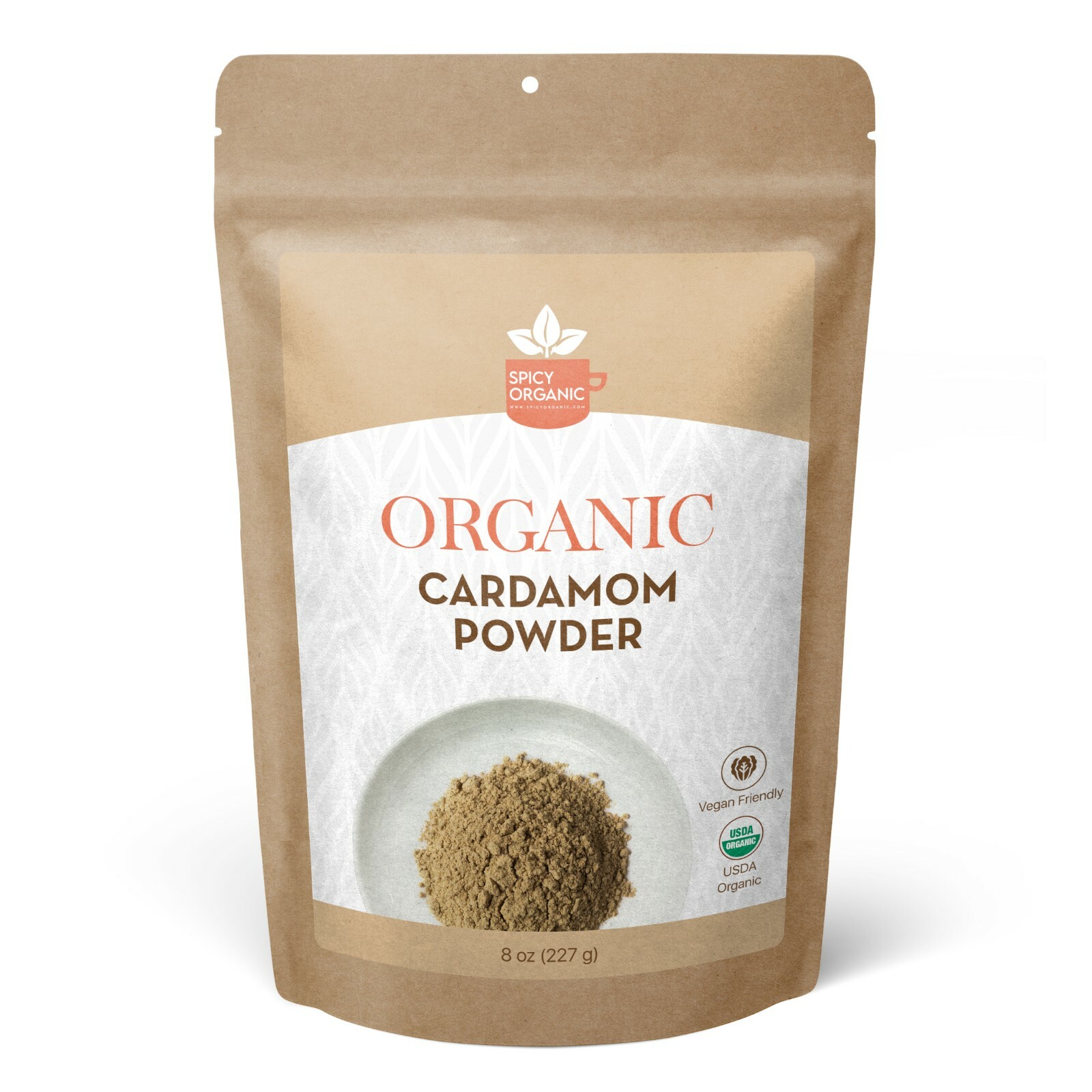 Organic Ground Cardamom Powder 8 oz Pure Green Cardamom Spice for Tea Blend