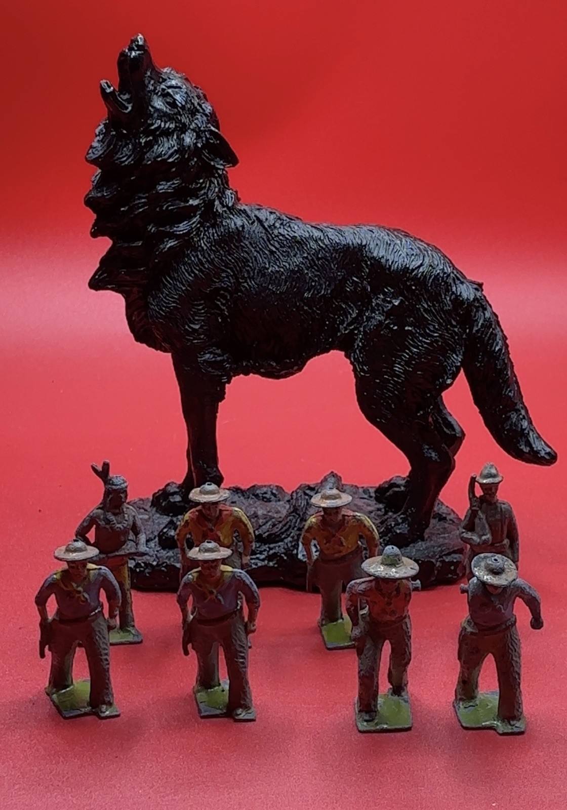 Vintage Britains Ltd Toy Soldiers & Indian Cast Iron/Lead DAMAGED Lot of 8