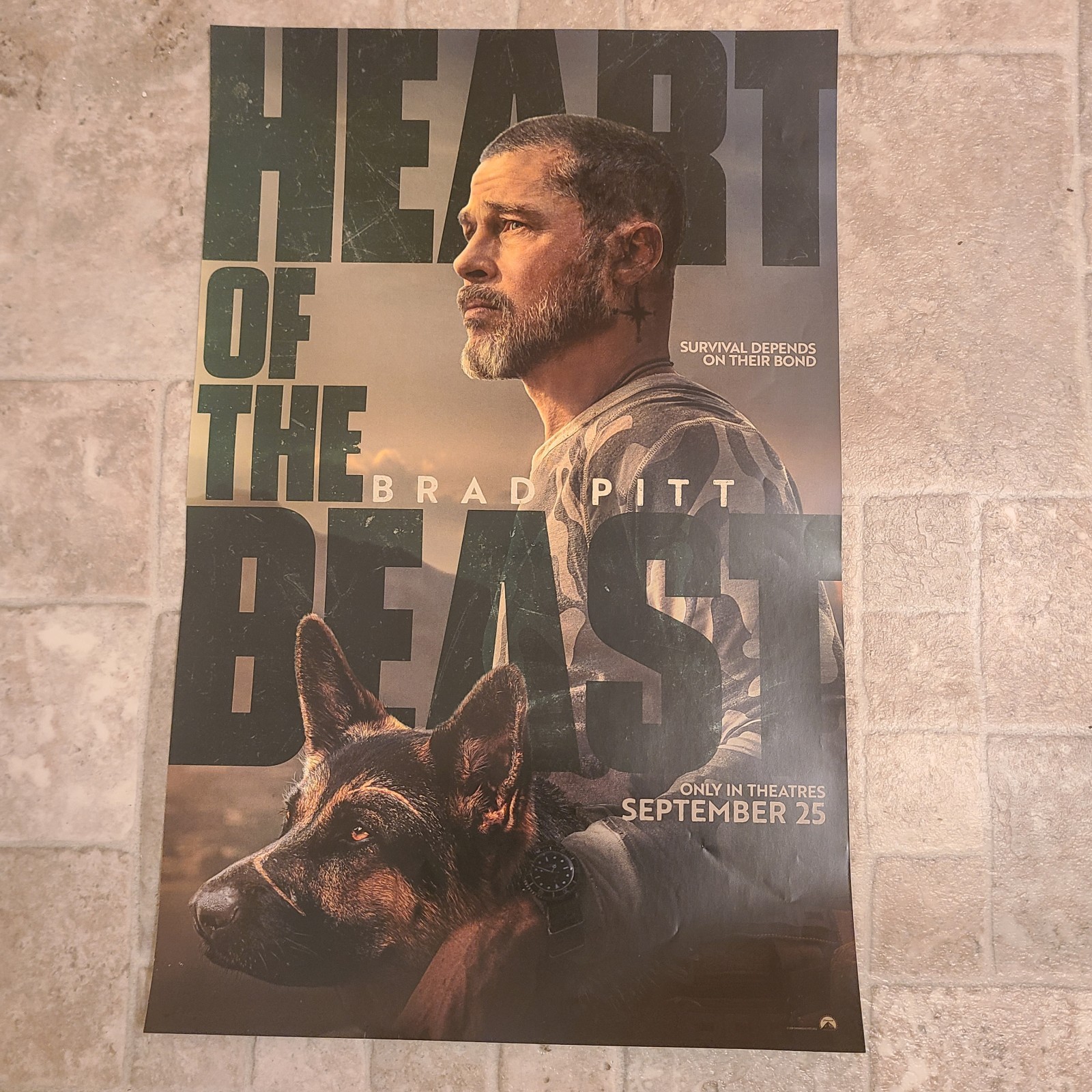 Heart Of the Beast (2026) Original Movie Poster - Brad Pitt - 11 x 17 in NMint