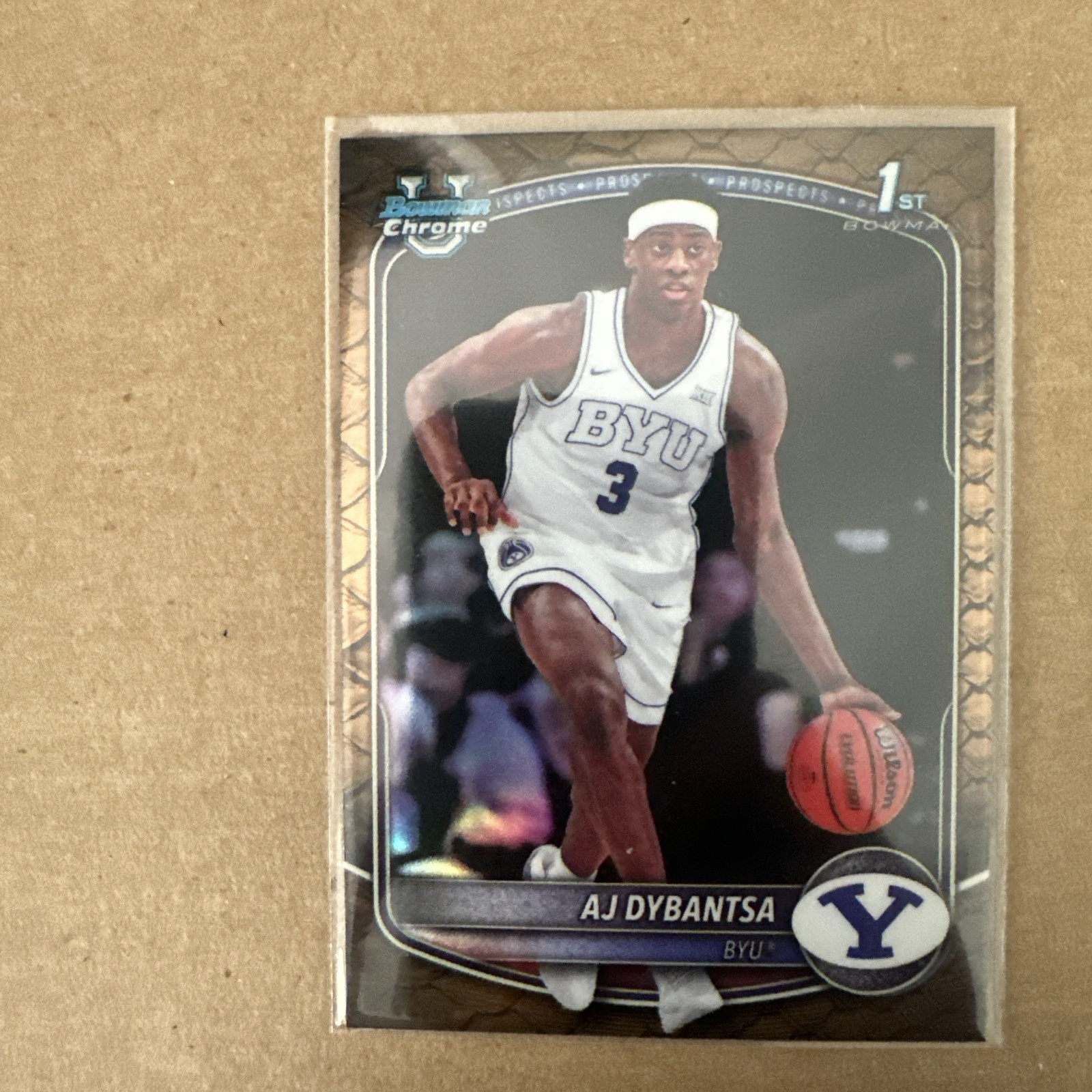 2025-26 Bowman Basketball Chrome 1st AJ Dybantsa Reptilian Refractor RC BYU