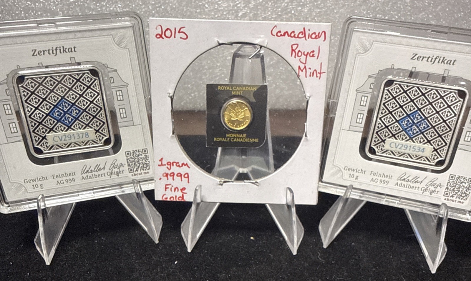 1g Gold From Royal Canadian Mint & Two 10g Geiger Silver Bars🔥FREE SHIPPING🔥 1g Gold From Royal Canadian Mint & Two 10g Geiger Silver Bars🔥FREE SHIPPING🔥
