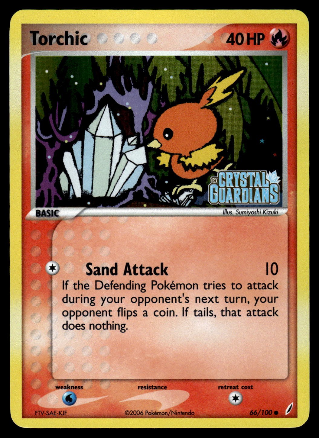 Torchic 66/100 EX Crystal Guardians Reverse Holo Common Pokemon Card - LP Torchic 66/100 EX Crystal Guardians Reverse Holo Common Pokemon Card - LP